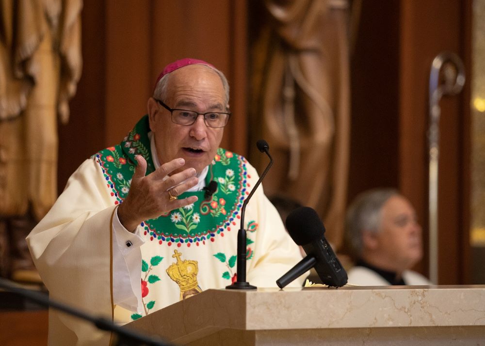 Bishop Felipe J. Estévez of St. Augustine, Florida, speaks in this October 2019 photo. Estévez is among about 3% of Hispanic/Latino clergy in the U.S. church. (CNS/St. Augustine Catholic)