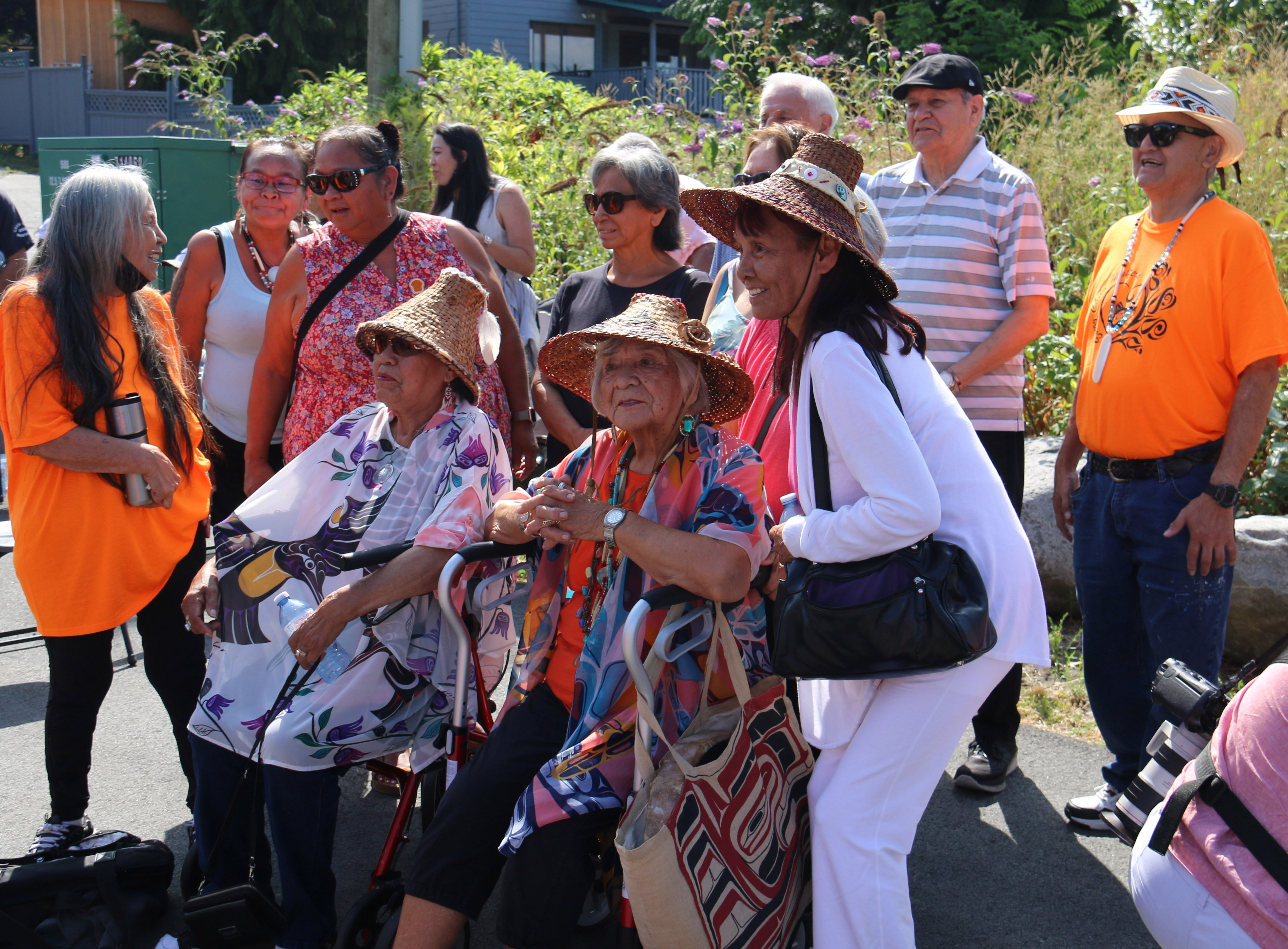 Former students of St. Paul's Indian Residential School pose for a photo in North Vancouver, British Columbia, Aug. 10, 2021. Three First Nations are working with the Archdiocese of Vancouver to look for remains of at least 12 students who attended the sc