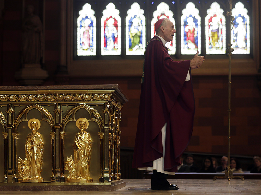 Now-retired Bishop Howard Hubbard celebrates Mass at the Cathedral of the Immaculate Conception on Feb. 13, 2013, in Albany, New York. (AP/Mike Groll)