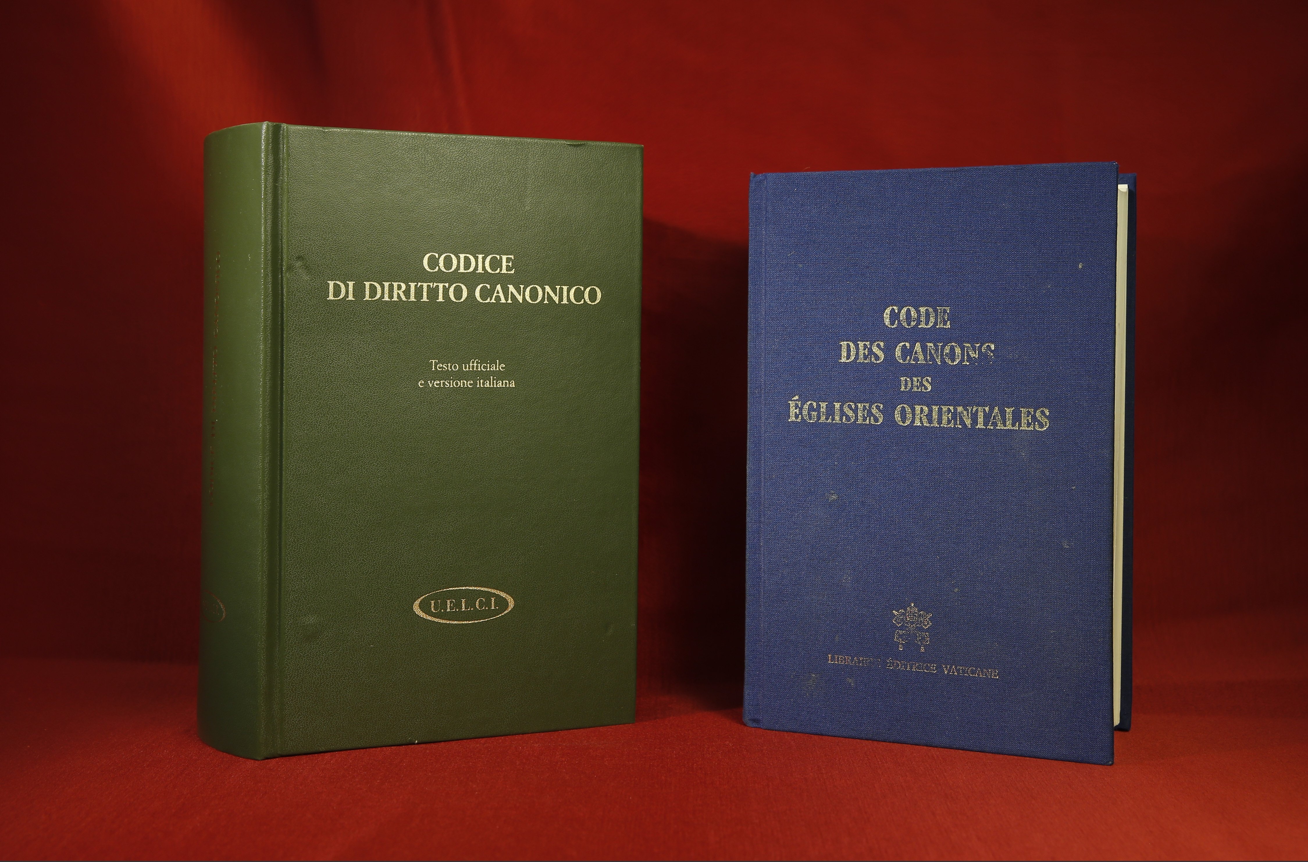 Code of Canon Law books for the Latin and Eastern Catholic churches are pictured in Rome at the Pontifical Oriental Institute in this Sept. 15, 2016. (CNS photo/Paul Haring)