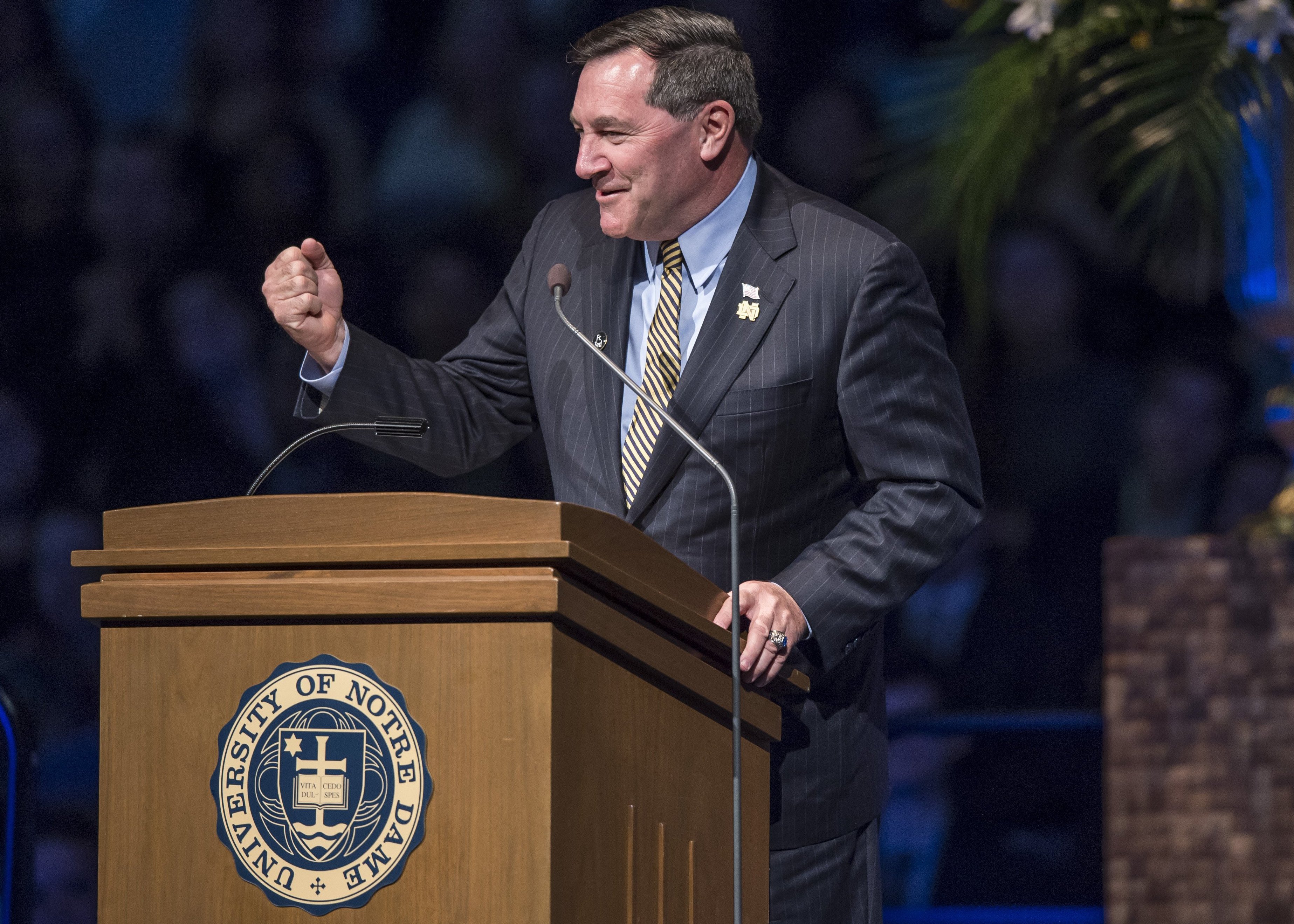 Joe Donnelly, a Catholic lawyer and former U.S. senator from Indiana, is pictured in a March 4, 2015, photo at the University of Notre Dame in South Bend, Ind. (CNS photo/Barbara Johnston, University of Notre Dame)