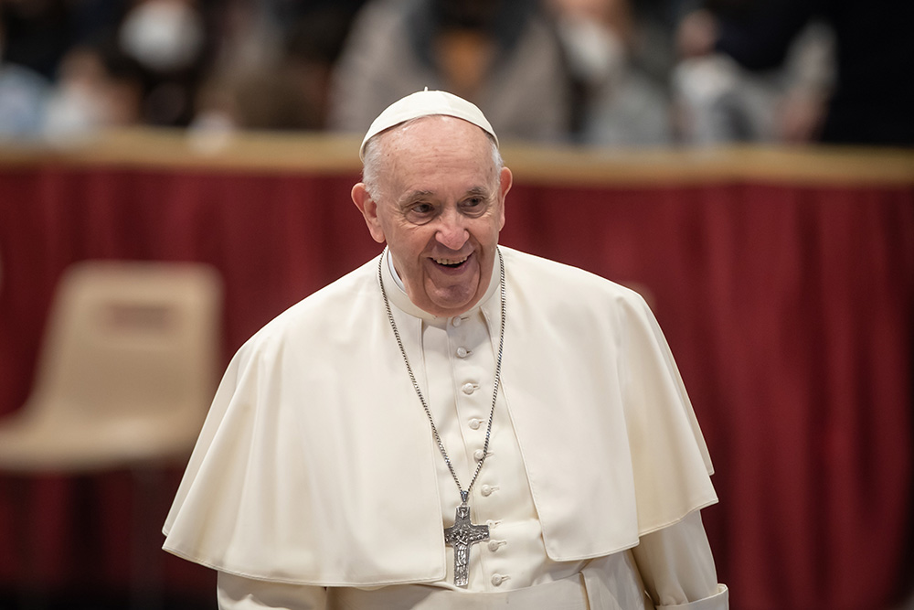 Pope Francis in St. Peter's Basilica at the Vatican March 16 (CNS/Stefano Dal Pozzolo, pool)