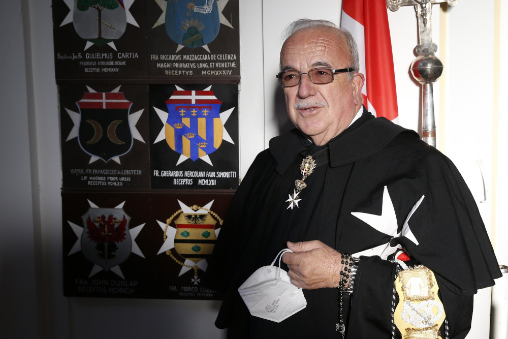 Fra' Marco Luzzago is pictured at the headquarters of the Knights of Malta before an election in Rome in this Nov. 8, 2020, file photo. (CNS/Paul Haring)