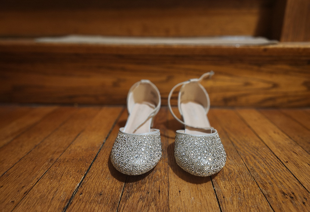 The shoes that the author's daughter will be wearing for her first Communion (Mark Piper)