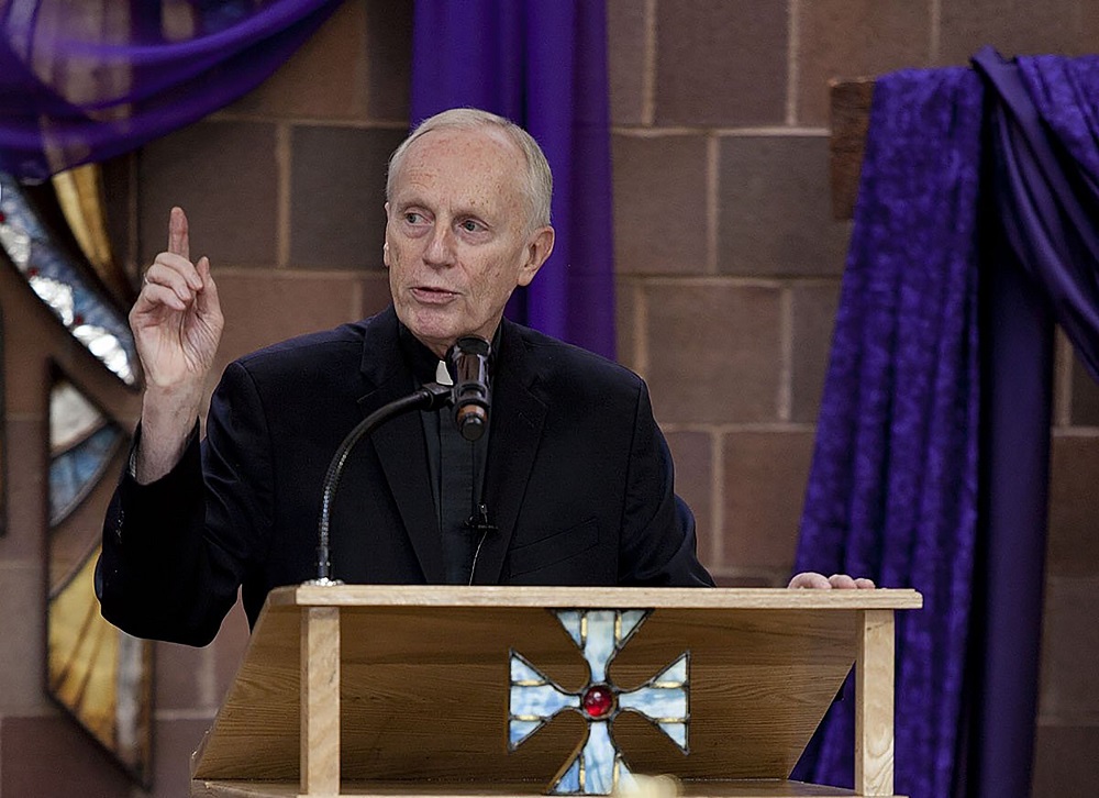 Retired Bishop Howard J. Hubbard of Albany, N.Y., is seen in this 2013 file photo. The Diocese of Albany announced Aug. 18, 2023, that Bishop Hubbard was hospitalized after suffering "a major stroke," and that he had been anointed.