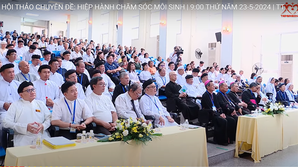 Participants from religions in Vietnam attend the gathering on May 23 in Ho Chi Minh City. (Screenshot/Joachim Pham/hdgmvietnam.com)