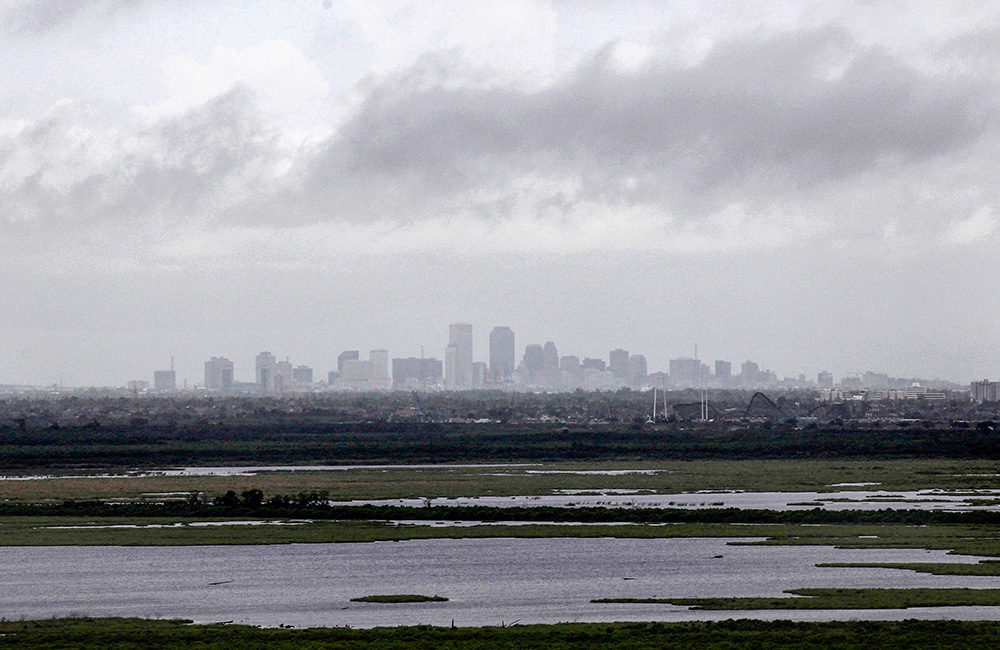 The skyline of New Orleans is seen from Chef Menteur Pass. (AP/Gerald Herbert, file)
