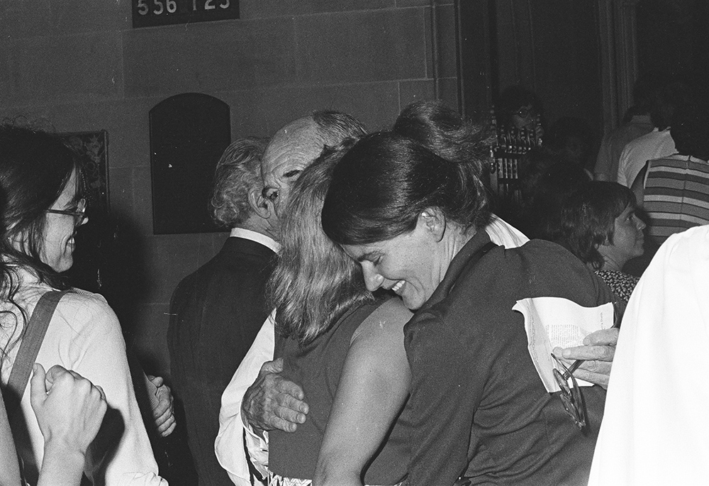 Congregation members respond to the ordinations at Church of the Advocate, July 29, 1974, in Philadelphia. (Brad Hess)