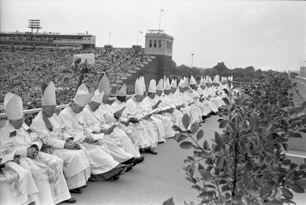 Catholic prelates sit during the 41st International Eucharistic Congress on Aug. 8, 1976, at John F. Kennedy Stadium in Philadelphia.