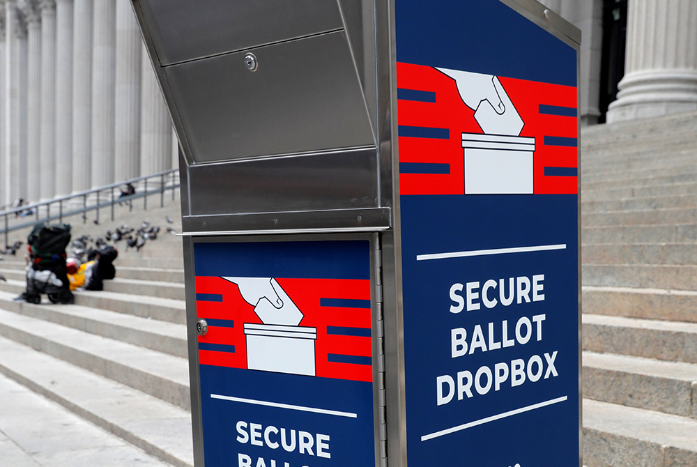 A New York State Secure Ballot Dropbox in New York City Aug. 31, 2020. (OSV News/Reuters/Mike Segar)