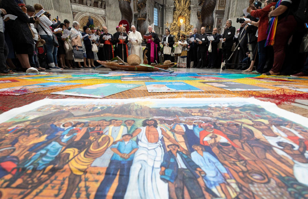 A prayer service inside St. Peter's Basilica starts the first session of the Synod of Bishops for the Amazon at the Vatican Oct. 7, 2019. (CNS/Vatican Media)