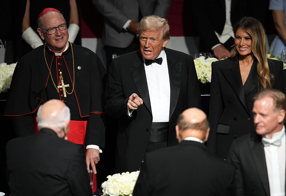 Republican presidential nominee former President Donald Trump and former first lady Melania Trump arrive for the 79th annual Alfred E. Smith Memorial Foundation Dinner, Oct. 17 in New York. (AP photo/Julia Demaree Nikhinson)