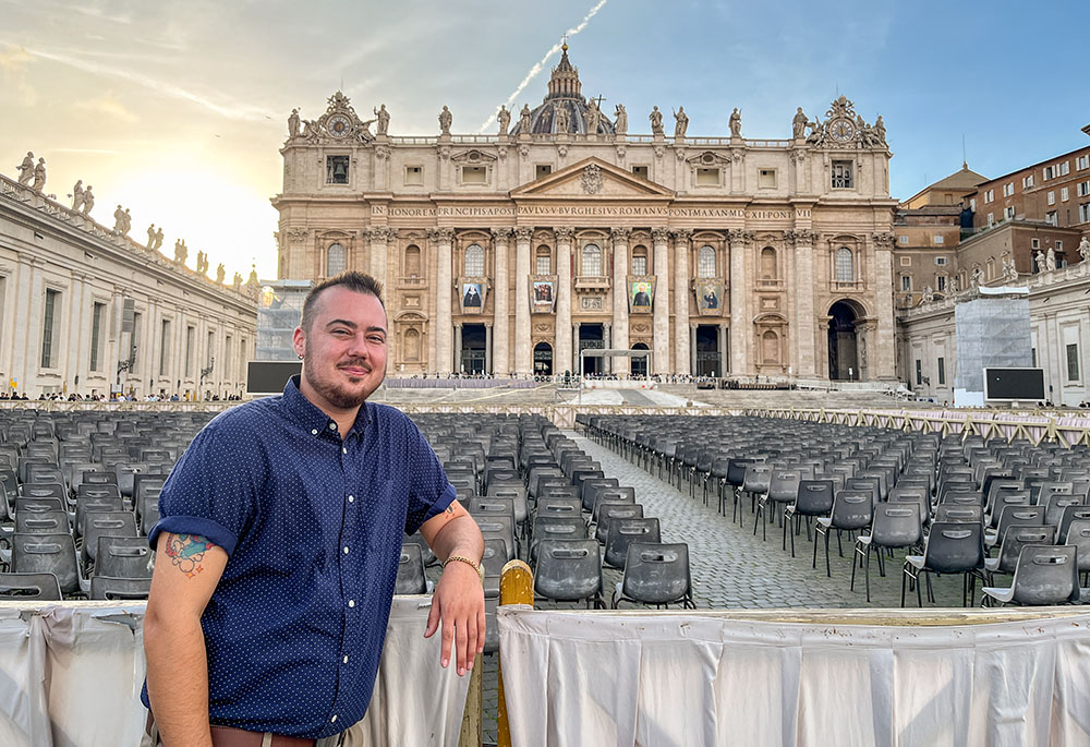 Maxwell Kuzma in St. Peter's Square at the Vatican (Courtesy of Maxwell Kuzma)