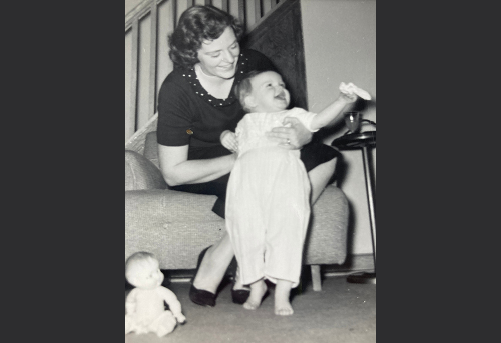 The author's mother, Dolores, and the author are pictured the fall of 1957. (Courtesy of Valerie Schultz)