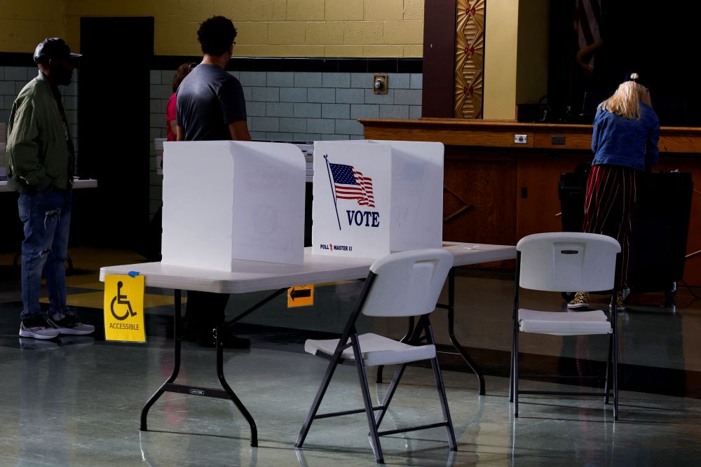 People vote in the U.S. presidential election on Election Day, Nov. 5 at Holy Trinity Catholic Church in Erie, Pa. (OSV News/Reuters/Shannon Stapleton)