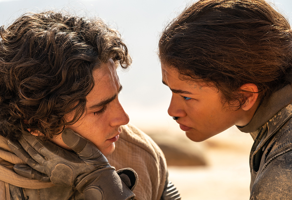 Timothée Chalamet and Zendaya star in a scene from the movie "Dune: Part Two." (OSV News/Warner Bros./Niko Tavernise)