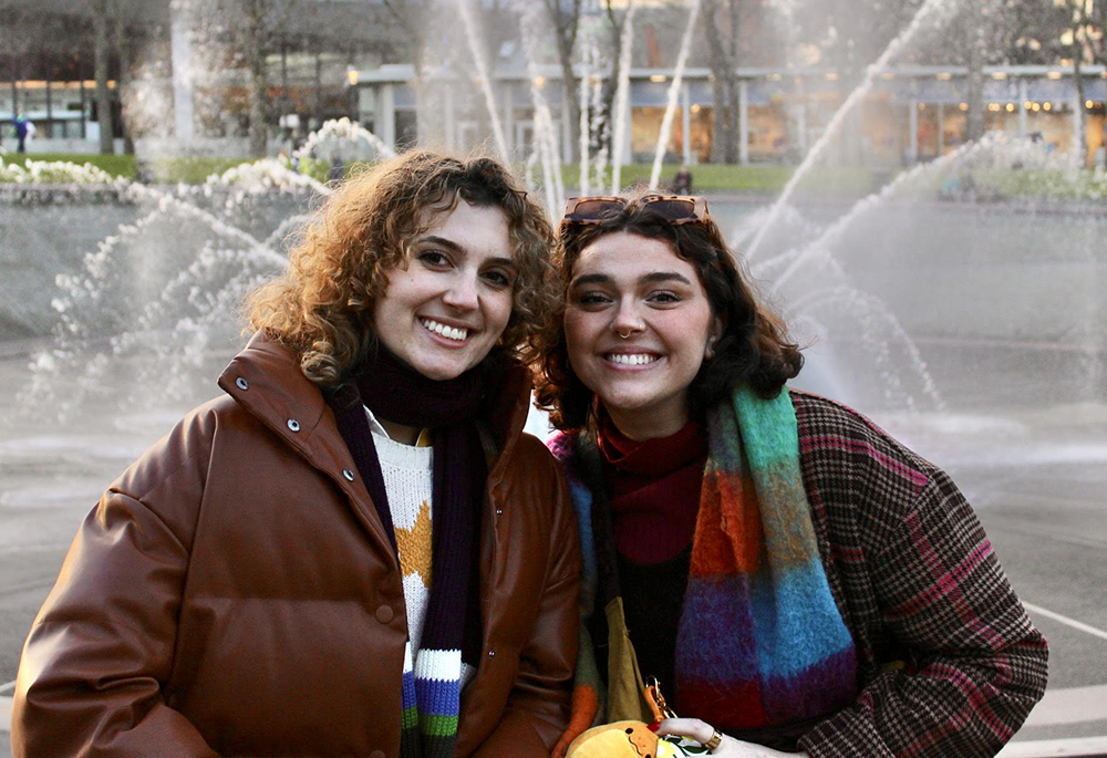 Gabi Jeakle, shown with her sister, Siena (left), says as a person of Latino descent being Catholic will always be part of her identity. But after the election, she was disappointed that fellow Catholics voted for Trump and wonders whether she fits in the church. (Courtesy of Gabi Jeakle)