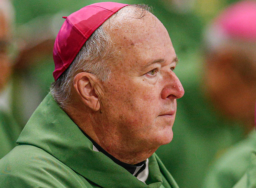 Then-Bishop Robert McElroy of San Diego attends the opening Mass of the Synod of Bishops for the Amazon celebrated by Pope Francis in St. Peter's Basilica at the Vatican Oct. 6, 2019. (CNS/Paul Haring)