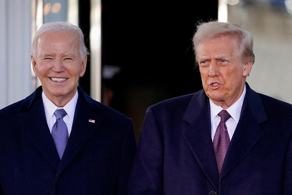 U.S. President Joe Biden poses with President-elect Donald Trump in Washington on Inauguration Day, Jan. 20, 2025, ahead of Trump's swearing-in as the nation's 47th president and the beginning of his second presidential term. (OSV News/Reuters/Nathan Howard)