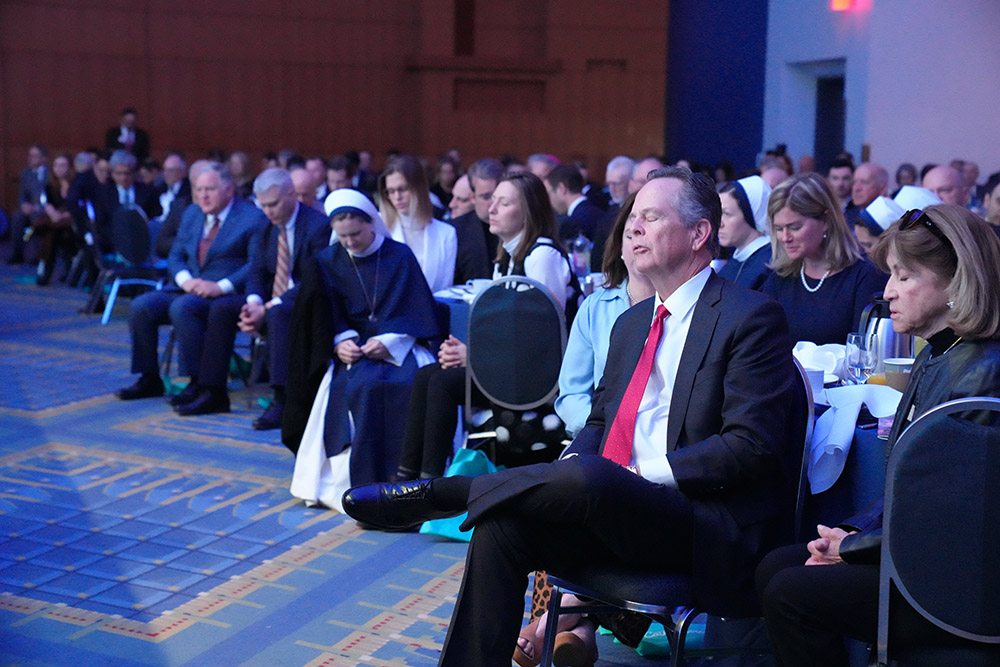 Attendees pray during the National Catholic Prayer Breakfast in Washington Feb. 28, 2025. (OSV News/Courtesy National Catholic Prayer Breakfast/Gary Gellman)