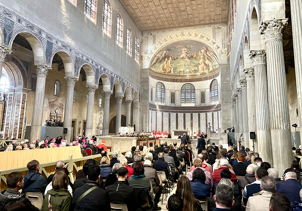 The Basilica of Santa Sabina on the Aventine Hill in Rome, where more than 20 cardinals and archbishops of the Roman Curia gathered for Ash Wednesday Mass on March 5 (NCR photo/Camillo Barone)