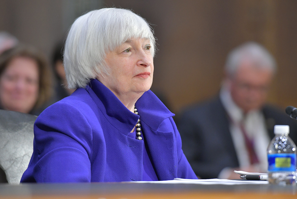 Janet Yellen, U.S. secretary of the treasury, pictured in a 2017 photo, when she served as chair of the Federal Reserve (Flickr/U.S. Federal Reserve)