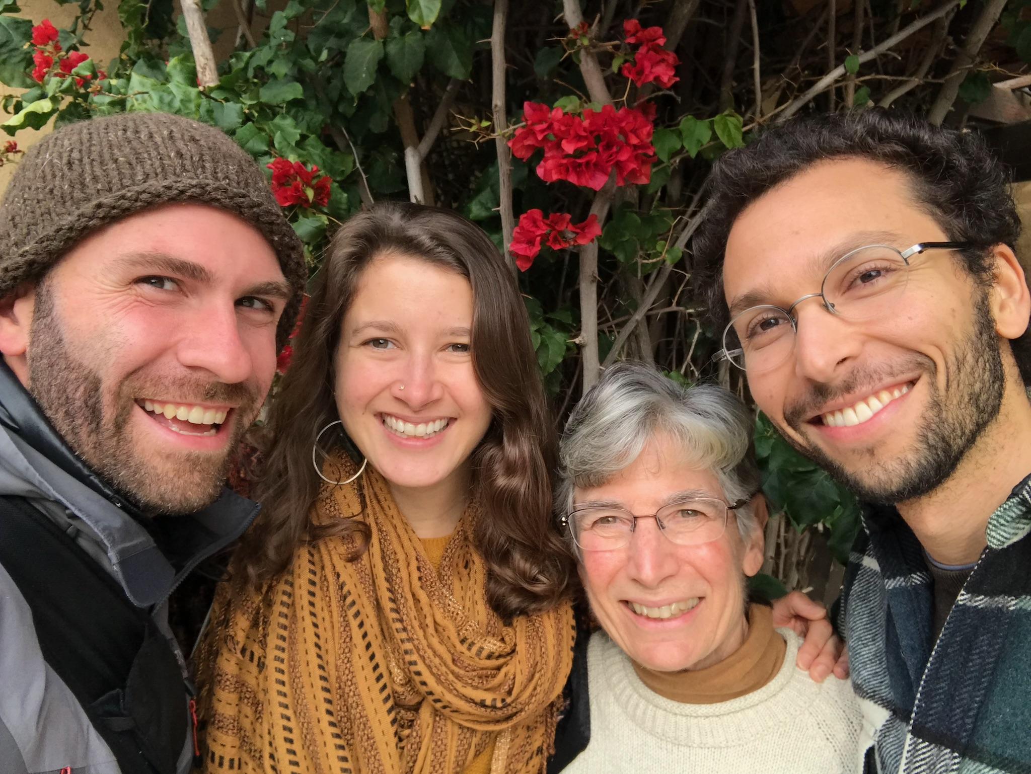 Alan Webb, Sarah Bradley, Dominican Sr. Gloria Jones and Adam Horovitz after a Nuns and Nones regional meeting. (Sr. Gloria Jones)