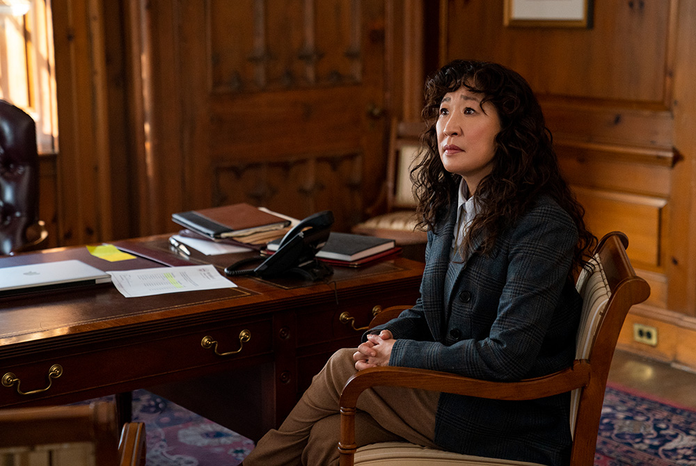 Sandra Oh as Ji-Yoon in "The Chair" (Netflix © 2021/Eliza Morse)