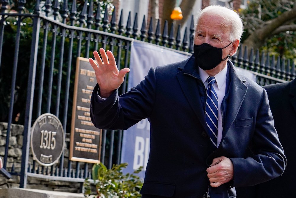 President Joe Biden leaves Holy Trinity Catholic Church in Washington after Mass Jan. 24, 2021. (CNS/Reuters/Erin Scott)