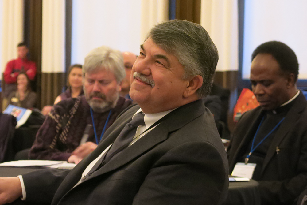 Richard Trumka, president of the AFL-CIO, attends the conference "Erroneous Autonomy: The Dignity of Work" Jan. 10, 2017, at The Catholic University of America in Washington. (James C. Webster)