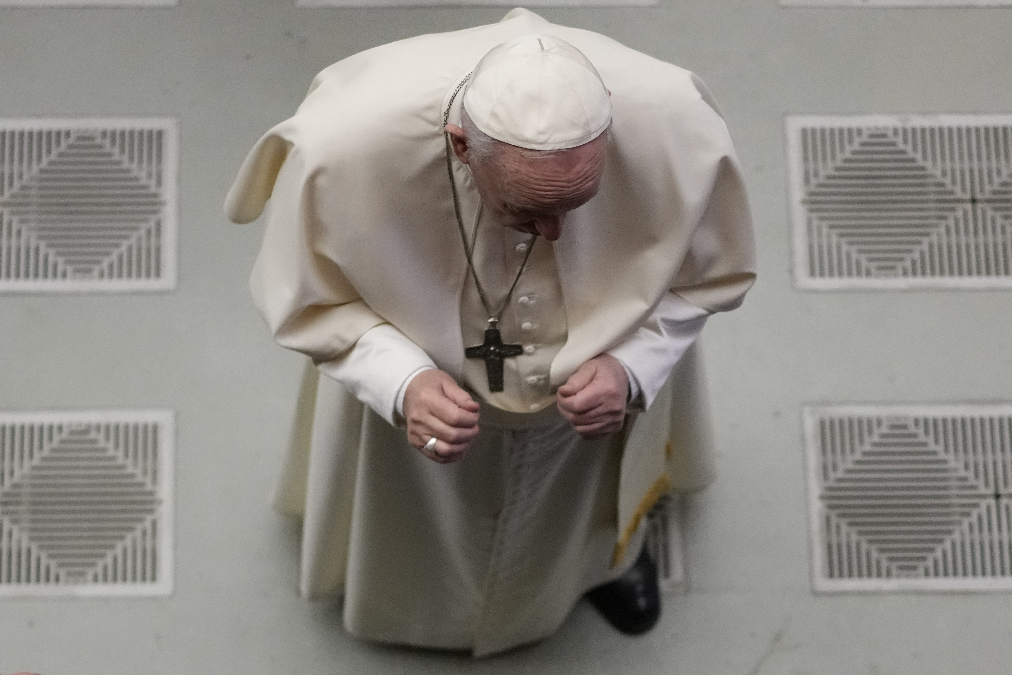 Pope Francis meets faithful during his weekly general audience at the Vatican, Wednesday, Jan. 19, 2022. (AP Photo/Andrew Medichini)