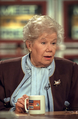 Columnist Mary McGrory on NBC's "Meet the Press” in 1998 (Newscom/ZUMA Press/Richard Ellis)