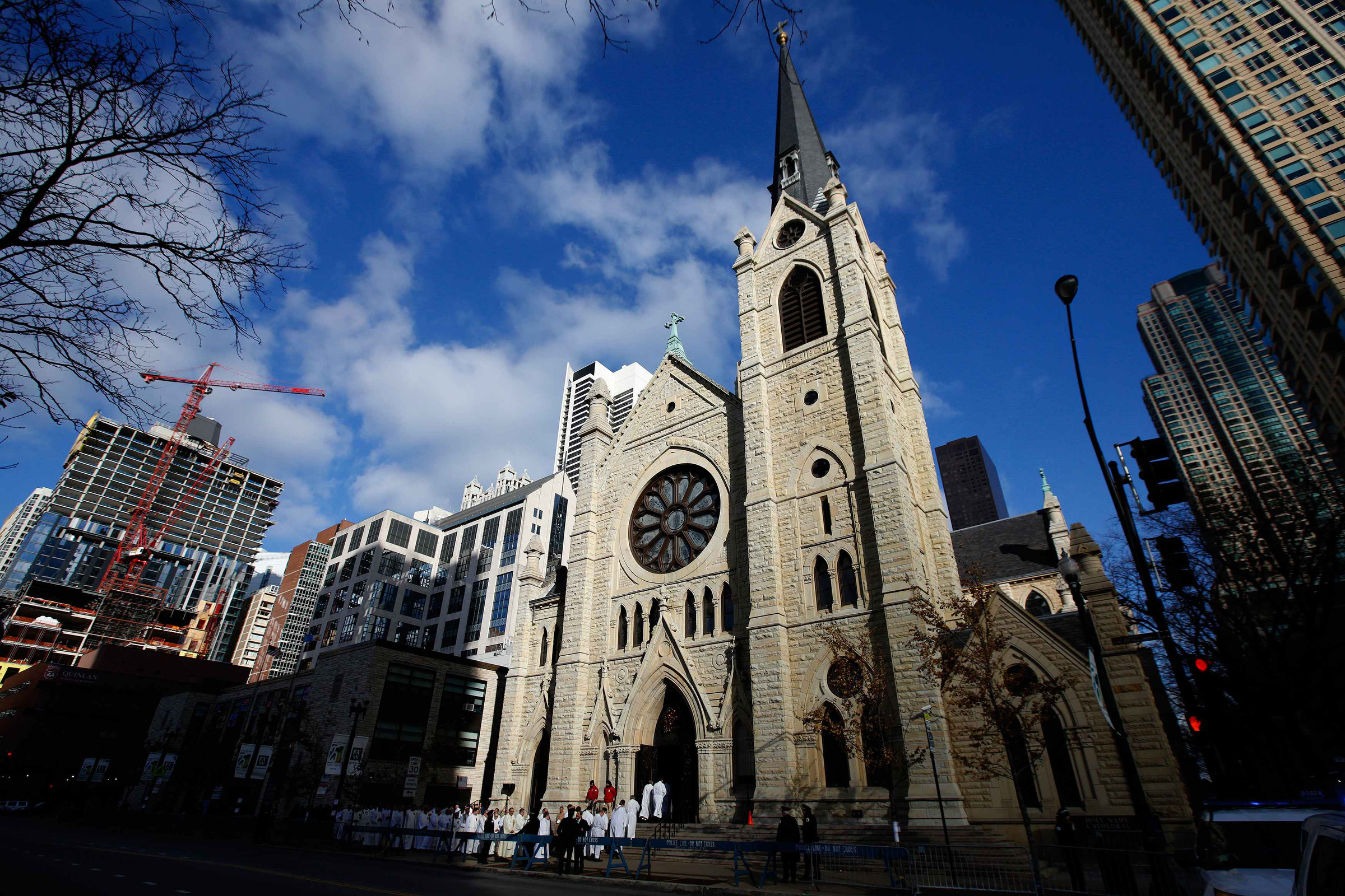 Guests file into Holy Name Cathedral in Chicago for the installation Mass for Archbishop Blase Cupich Nov. 18. (CNS/Reuters/Andrew Nelles)