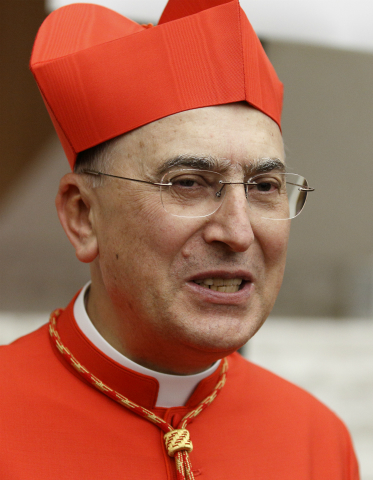 New Italian Cardinal Mario Zenari, the apostolic nuncio to Syria, is seen after a consistory at the Vatican Nov. 19. He was among 17 new cardinals created by Pope Francis. (CNS photo/Paul Haring)