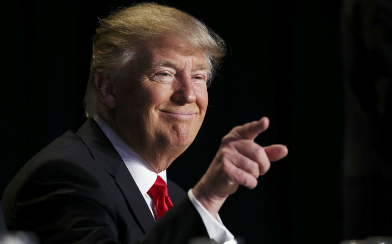 U.S. President Donald Trump gestures during the National Prayer Breakfast Feb. 2 in Washington. (CNS/Carlos Barria, Reuters)