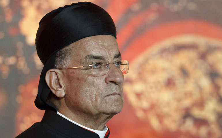 Lebanon's Maronite Patriarch Bechara Rai attends Pope Benedict XVI's meeting with young people in the square outside of the Maronite patriarch's residence in Bkerke, Lebanon, in this Sept. 15 photo. The patriarch was one of six new cardinals named by Pope Benedict XVI at his general audience Wednesday. (CNS/Paul Haring)