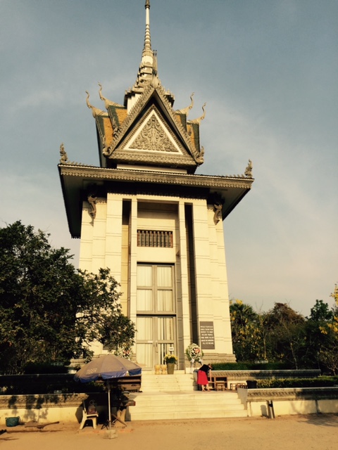 Killing Fields stupa: 17 stories of human bone fragments (Photos by Tom Fox)