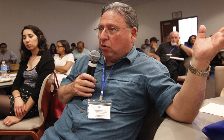 Jesuit Fr. Allan Figueroa Deck speaks during the National Catholic Council for Hispanic Ministry's annual meeting at Catholic Theological Union in Chicago June 25. (Catholic New World/Karen Callaway)