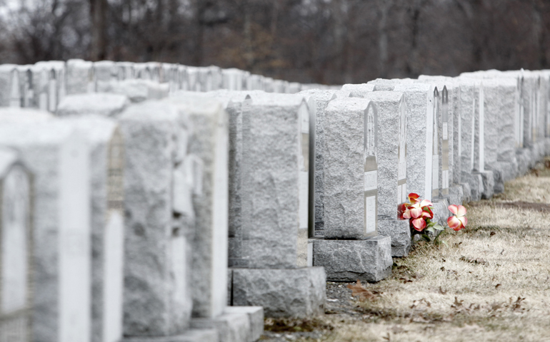 A view of headstones inside the Gate of Heaven Cemetery in East Hanover, N.J. (RNS/Courtesy of Aristide Economopoulos/The Star-Ledger)