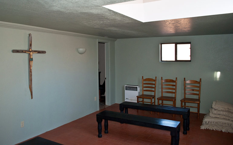 The chapel at Stillpoint, a second adobe home owned by the Center for Action and Contemplation that is one block away from the main building (David S Mckee)