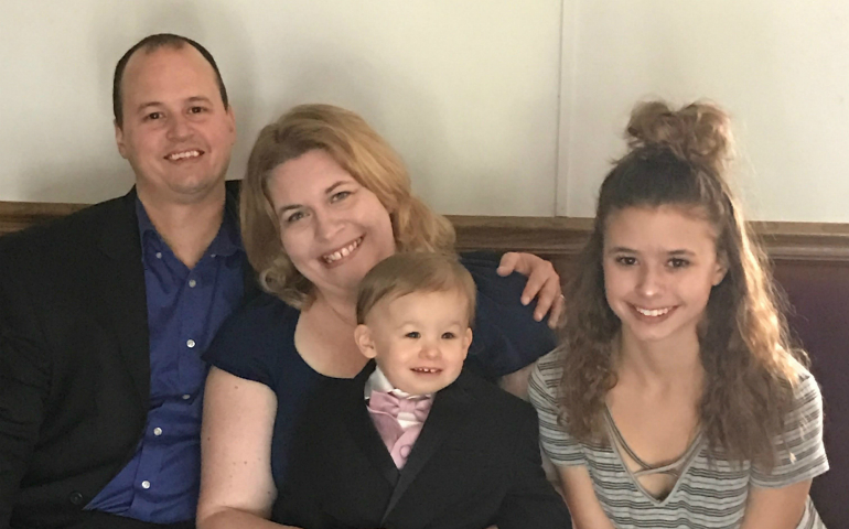 Stephanie Yeagle and husband Tyler, with Theo and Sereniti. (Wayne Sears Jr.)