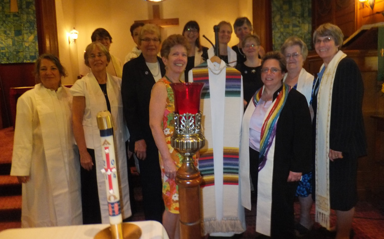 Thirteen ordained Roman Catholic Womenpriests from five states, including one bishop, attended Mary Ann McCarthy Schoettly's memorial service Monday in New Jersey. (Patricia Lefevere)