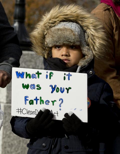 Supporters of comprehensive immigration reform, including a path to citizenship for Dreamers, gather near the U.S. Capitol in Washington Dec. 6, 2017. (CNS/Tyler Orsburn) 