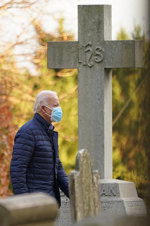 President-elect Joe Biden arrives to attend Mass in Wilmington, Delaware, Dec. 5. (CNS/Reuters/Kevin Lamarque)