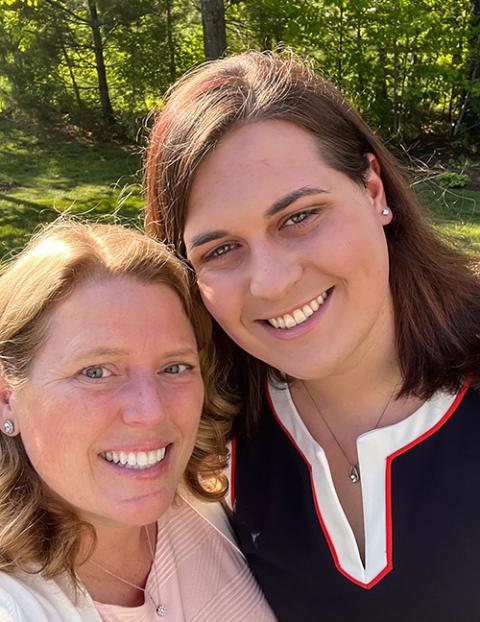 Jennifer MacNeil, pictured with her transgender daughter, Willow, said the U.S. bishops' website contains inaccuracies and is out of touch with young people. Such content "pushes people further from the church," MacNeil told NCR. "But I'm not going to back down. I'm allowed to have my faith and to be a Catholic woman with a transgender child." (Courtesy of Jennifer MacNeil)