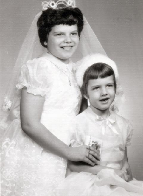 Sr. Kathy Brazda (left) at her first Communion in 1963, with her younger sister Geri (Courtesy of Sr. Kathy Brazda)