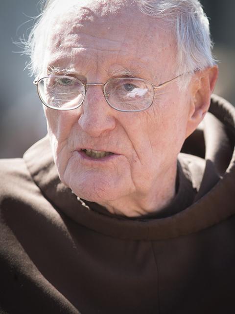 Franciscan Fr. Joseph Nangle, associate pastor of Our Lady Queen of Peace in Arlington, Va., is seen during a March 28, 2016, rally in Washington held near the White House to call on the Obama administration to put an end to the detention of immigrant families. (CNS/Tyler Orsburn)