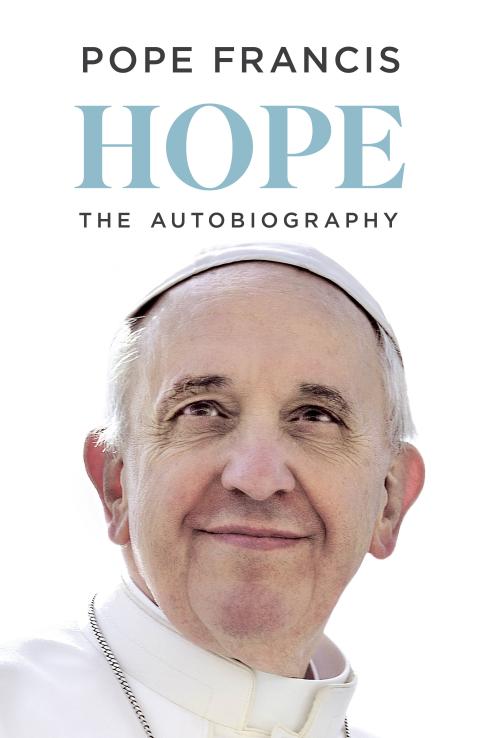 The cover of "Hope," described as an autobiography by Pope Francis, is seen Oct. 16, 2024, the date an Italian publisher announced its worldwide publication Jan. 14, including by Viking in the United Kingdom. (CNS photo/courtesy Viking)