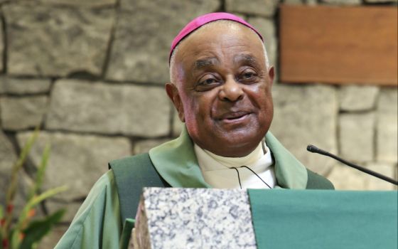 Atlanta Archbishop Wilton Gregory celebrates Mass Aug. 20, 2017, in the Catholic Center at the University of Georgia in Athens. (CNS/Georgia Bulletin/Michael Alexander)