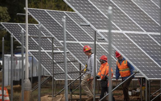 In 2019, workers installed more than 5,000 solar panels on Catholic Charities property in Northeast Washington. (CNS/Catholic Standard/Andrew Biraj)